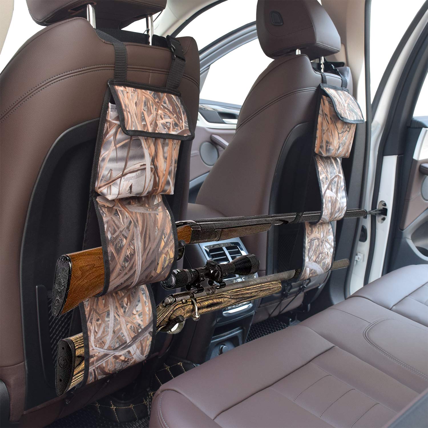 Mydays Seat Back Gun Rack, Gun Sling Bag, Camo Front Seat Gun Organizer Holder For Hunting Rifles/Shotguns(Camo)