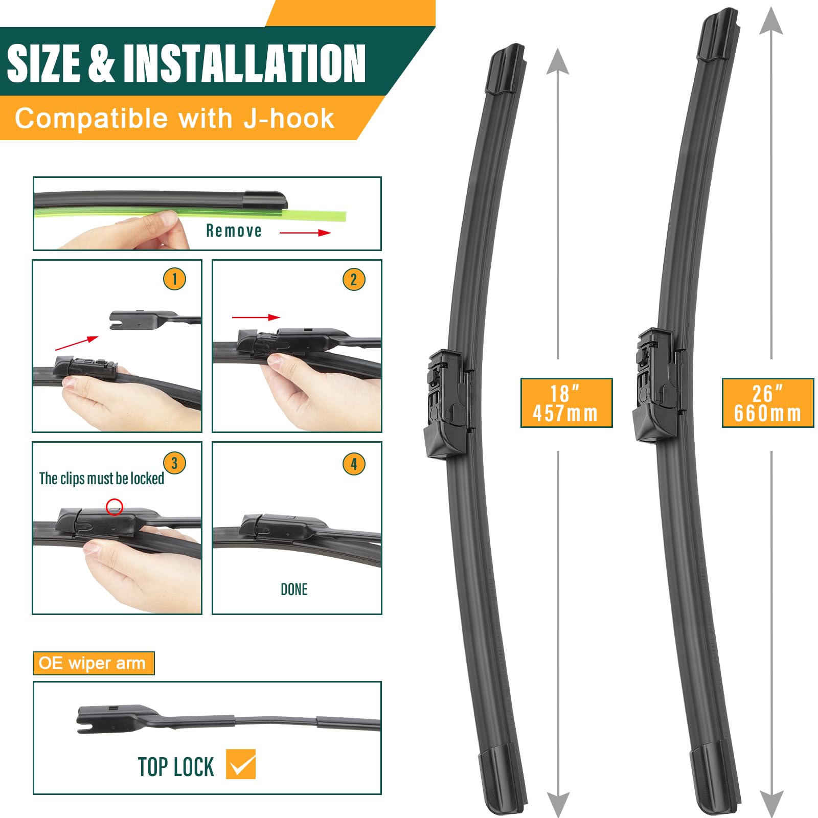 Kvq Windshield Wiper Blades Replacement For Subaru Outback 2020 2021 2022 2023 2024 Original Factory Quality Front Rear Wiper Bl