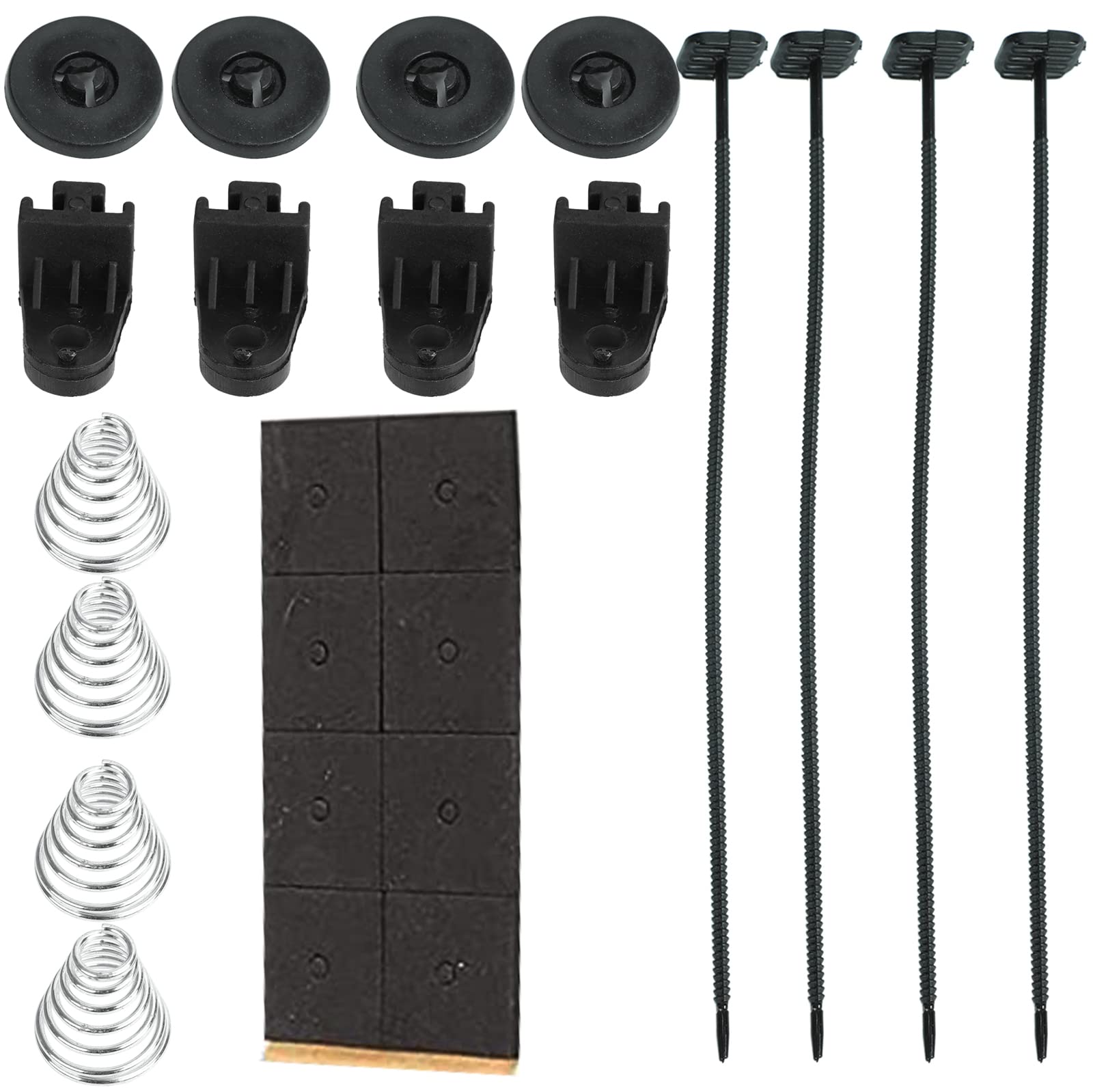 BLACKHORSE-RACING Electric Radiator Fan Kit, 16" Size, High 3000+ CFM, Includes Thermostat Wiring Switch Relay, Plastic, Black