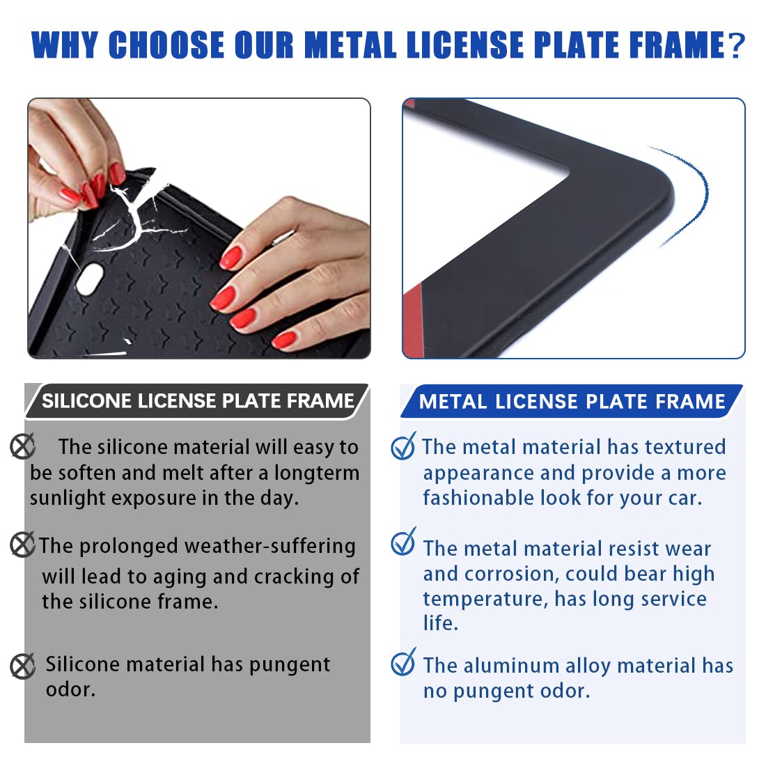 Matte License Plate Frames For Bmw Aluminum Alloy 3 Color License Plate Cover Holder Fits For All Bmw License Plates Sports Logo