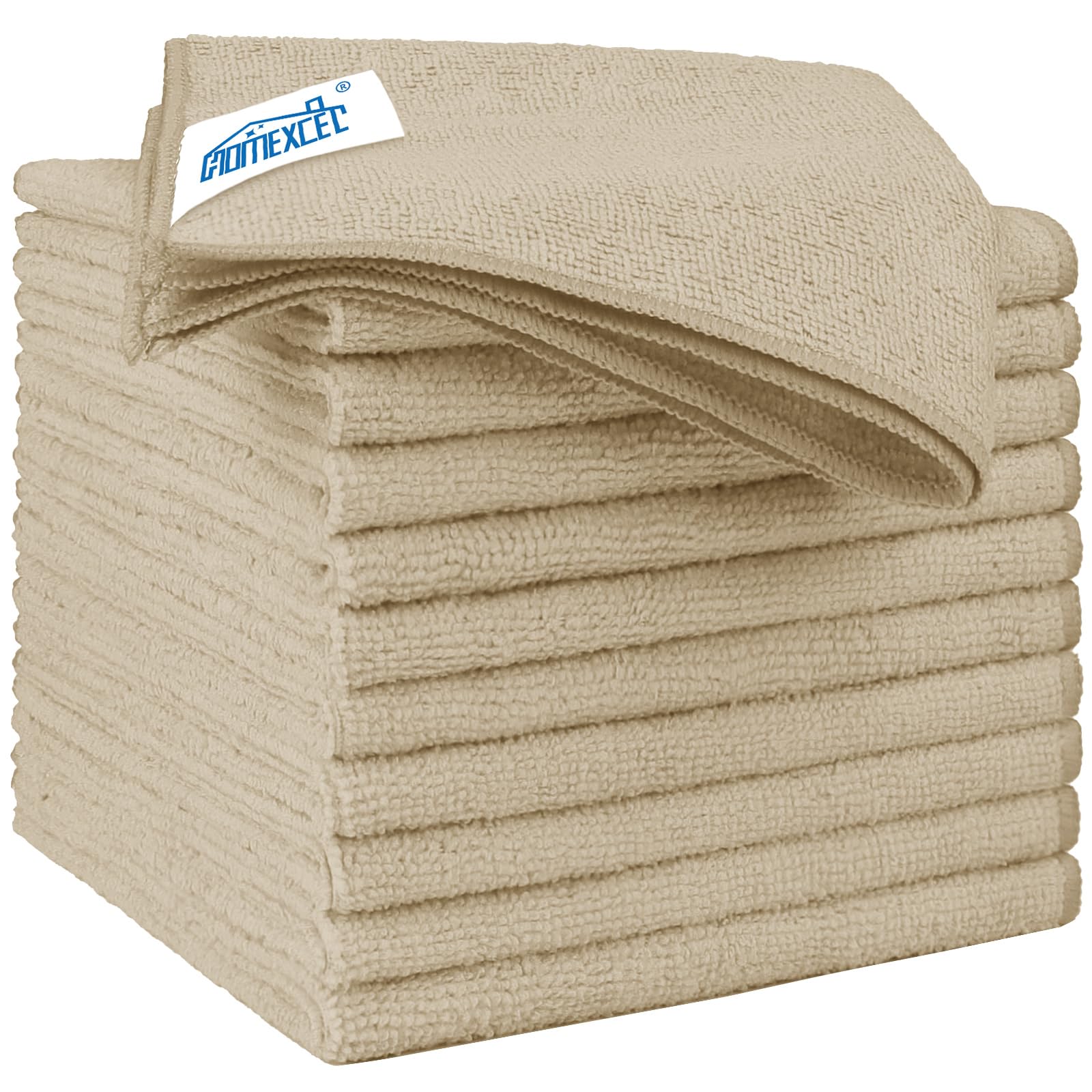 Homexcel Brown Microfiber Cleaning Cloth 12 Pack, 12.5 X 12.5 Inch Microfiber Towels For Cars, Ultra Absorbent Car Washing Cloth