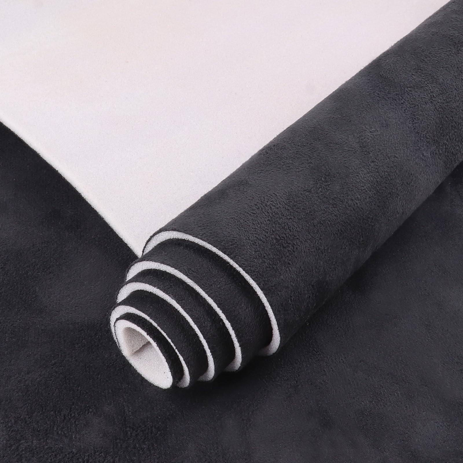 Car Elements Suede Headliner Fabric With Foam Backing 60'' W  54'' L Black Auto Suede Headliner Material Car Roof Upholstery Fab