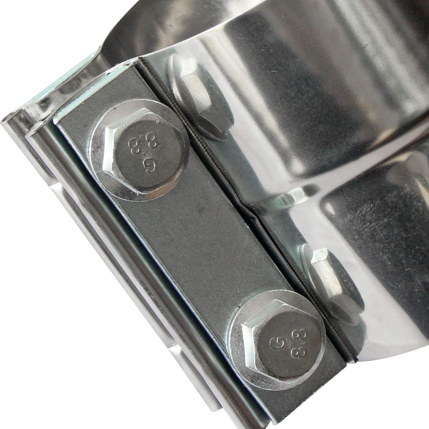 Exhaust Clamps Band Clamp 4'' Lap Joint - Stainless Steel Lap Joint With 1 Block 4Pcs For 4'' Od To 4'' Id Exhaust Pipe, Muffler