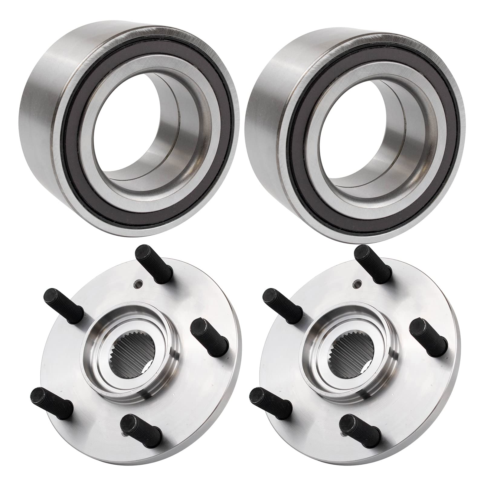 Trq Front Wheel Hub Bearings Assembly Set Compatible With 2015-2019 Acura Tlx 2013-2017 Honda Accord