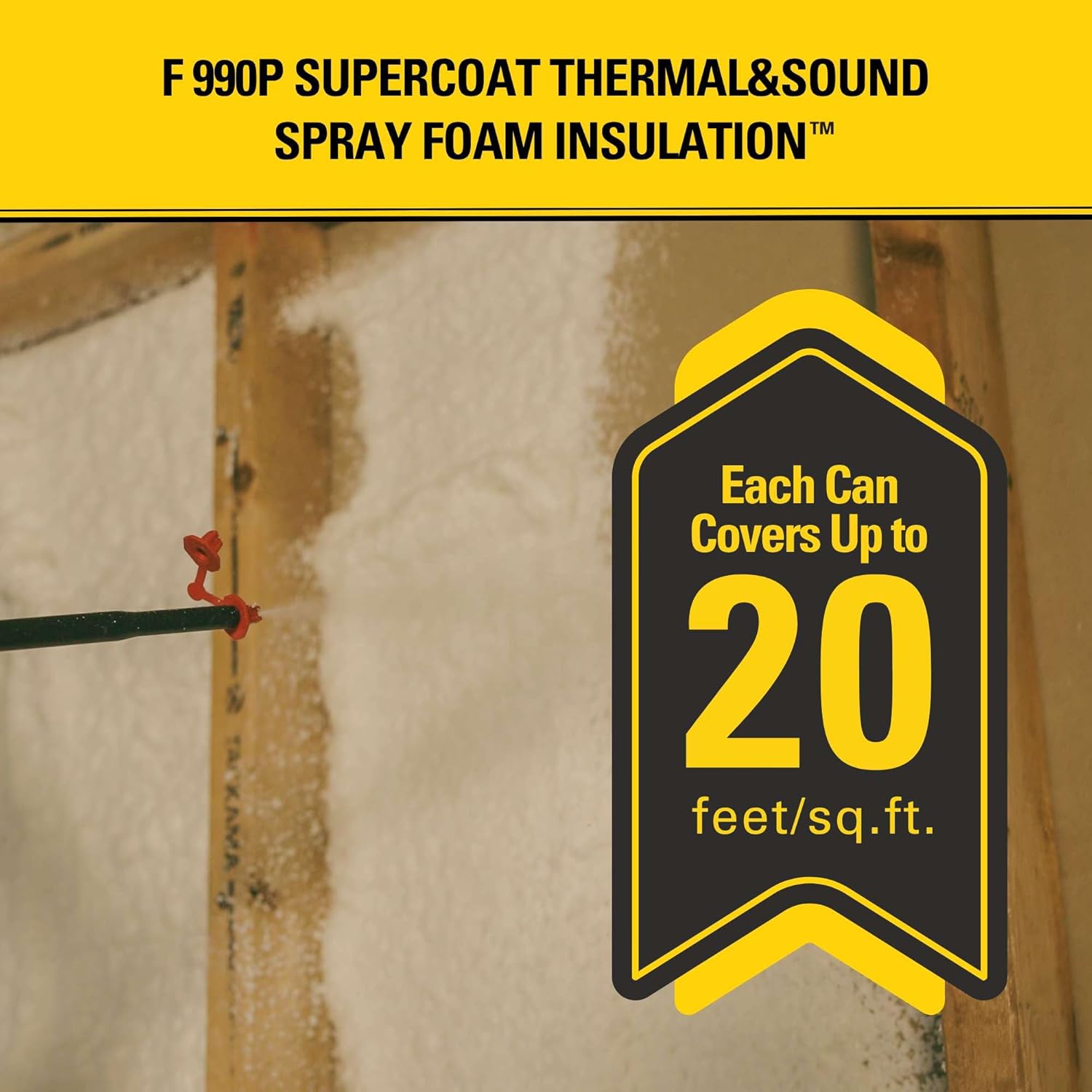 STANLEY F 990P Closed Cell Spray Foam Insulation Kit, 27.1 oz, 6 Pack, Polyurethane Foam, Covers Up to 120 Sq.Ft., Includes Gun &