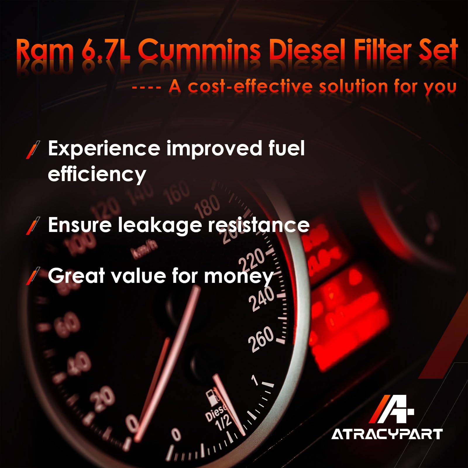 6.7L Cummins Fuel Filter Water Separator And Oil Filter Set Replacement For 2019-2024 Dodge Ram 2500 3500 4500 5500 Replaces# 68