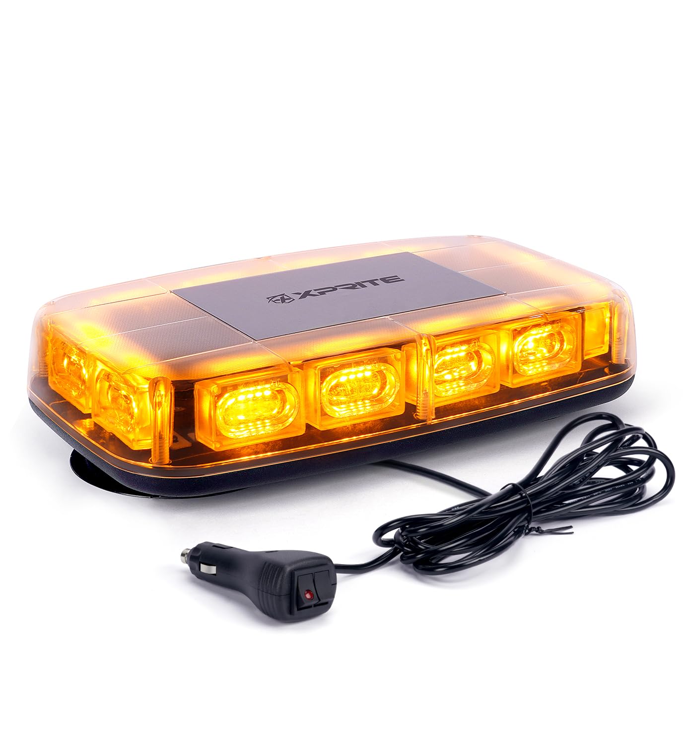 Xprite Upgraded 12'' 72Led Rooftop Mini Strobe Lights, Emergency Safety Flashing Beacon Light Bar With Magnetic Base For 12V-24V