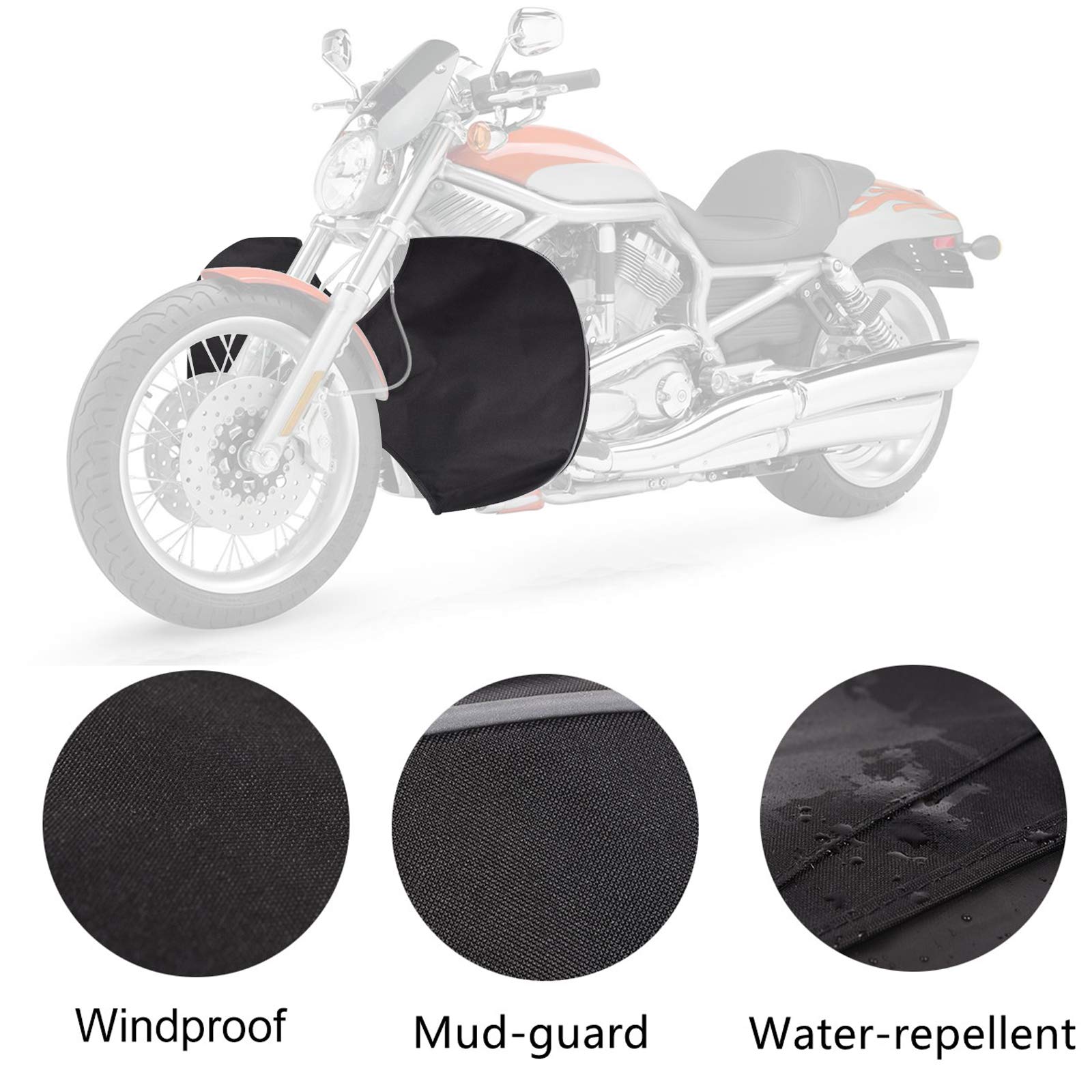 motor-mh Soft Lowers Chaps Engine Guard Cover, Nylon, Black, 385mm x 425mm, for Harley Touring & Trike Models 1980-2020