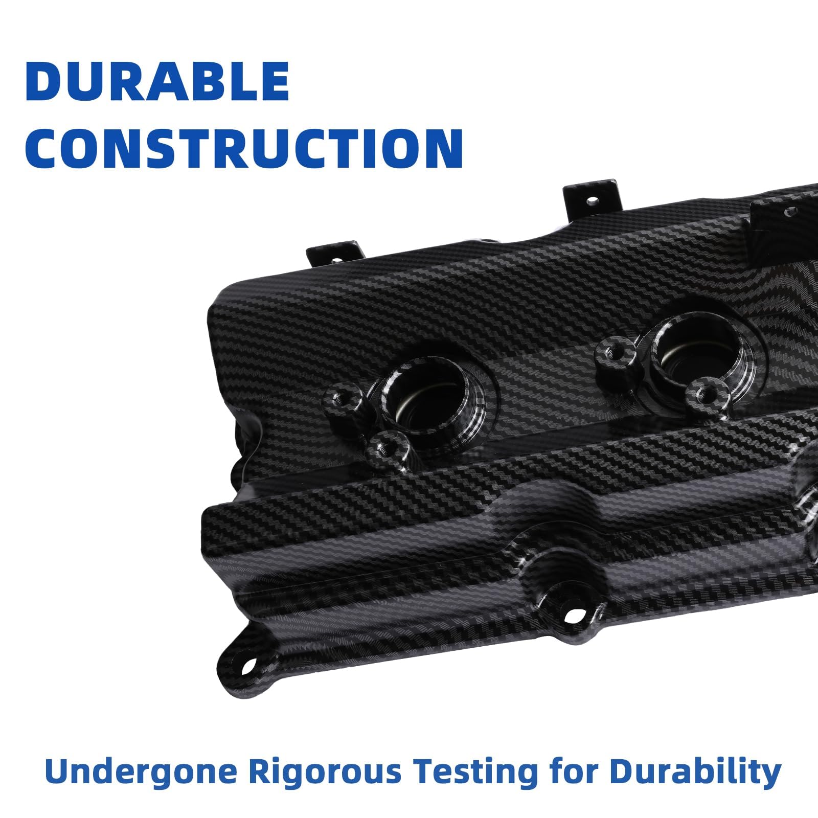 MITZONE Aluminum Valve Cover Set for Nissan 350Z & Infiniti G35, 3.5L V6, Upgrades, Carbon Texture, Includes Oil Cap, Gasket & Bolts