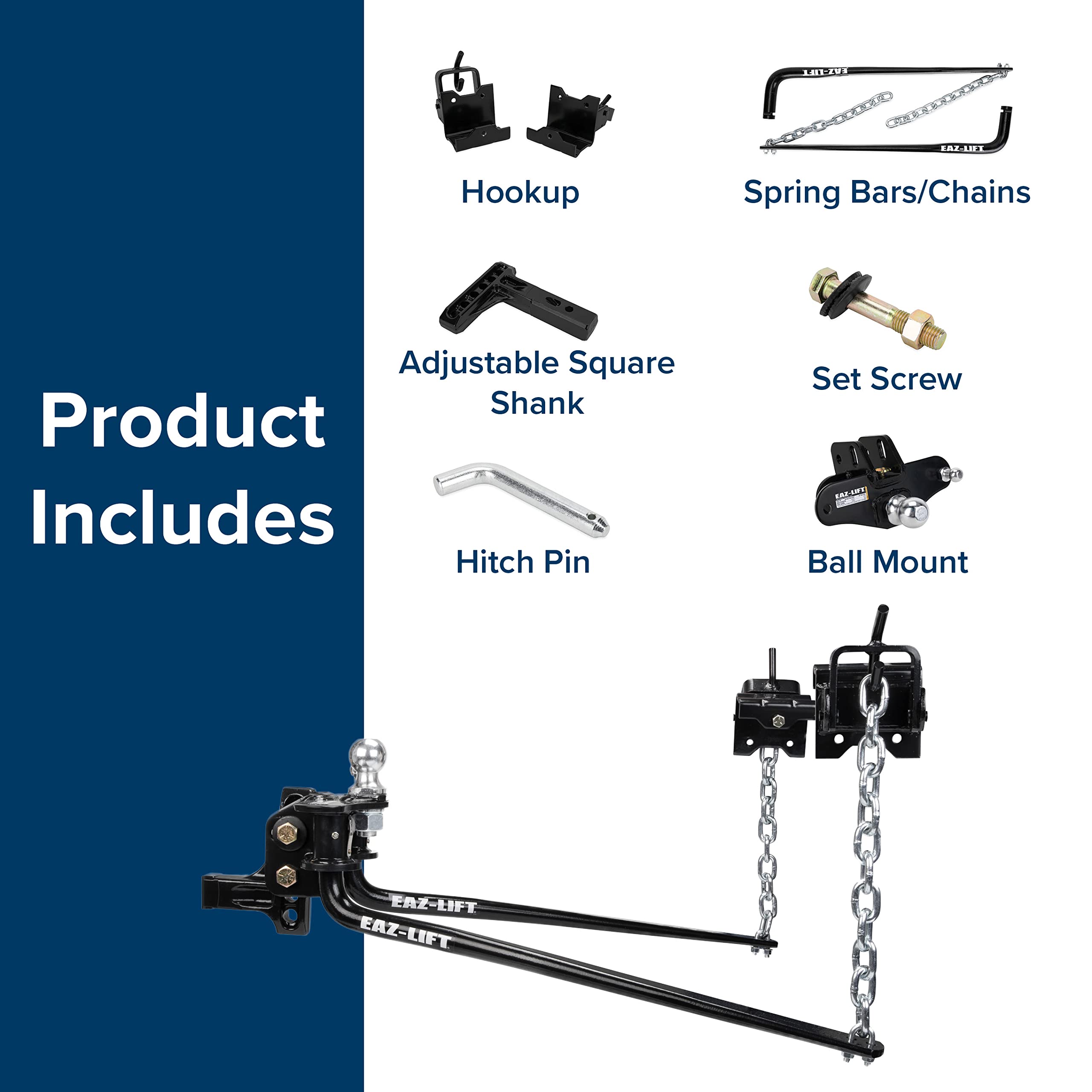 Eaz-Lift Elite 600Lb Weight Distribution Hitch With Height Adjustable Forged Shank (48051)