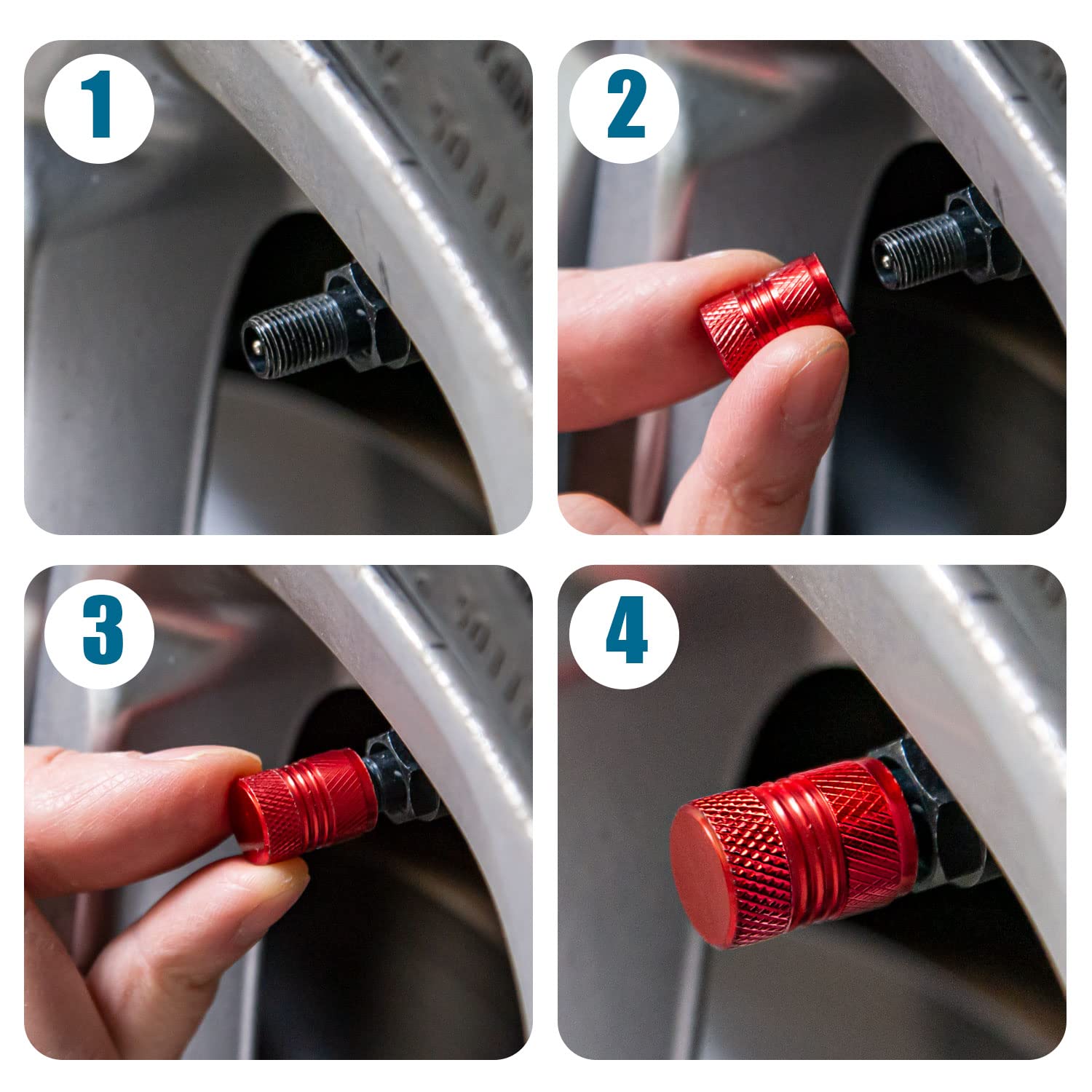Tire Valve Stem Caps - Tire Air Caps Cover 8 Pack Corrosion Resistant Premium Alloy Universal For Car Truck Motorcycle Bike - Re