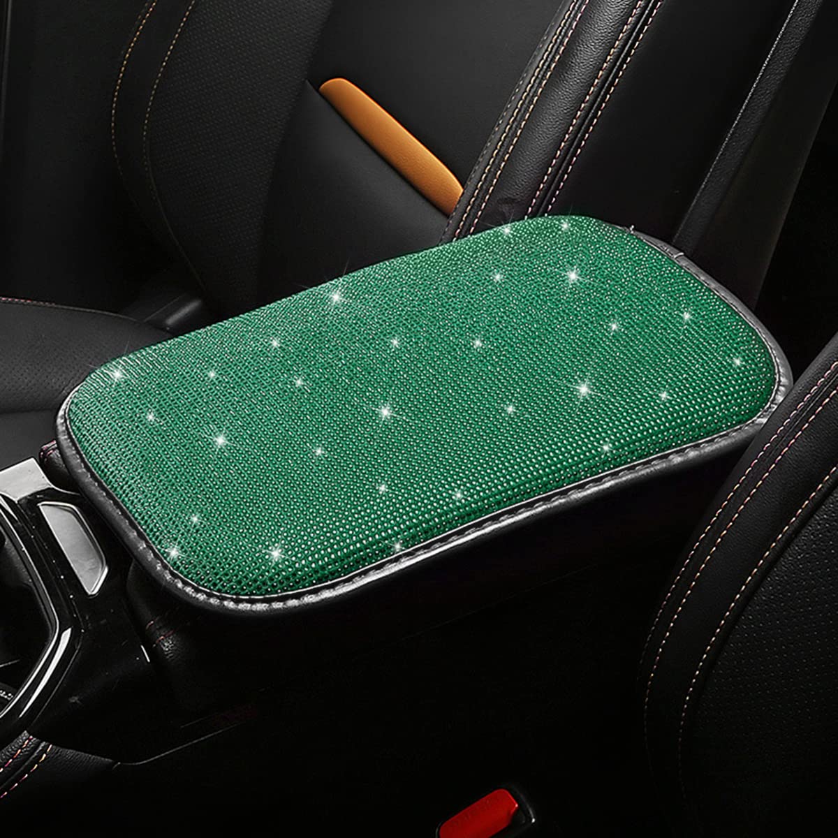 Bling Center Console Cover, Diamond Fashion Armrest Pad, Crystal Soft Arm Rest Protective Cushion, Car Accessories For Women Gir