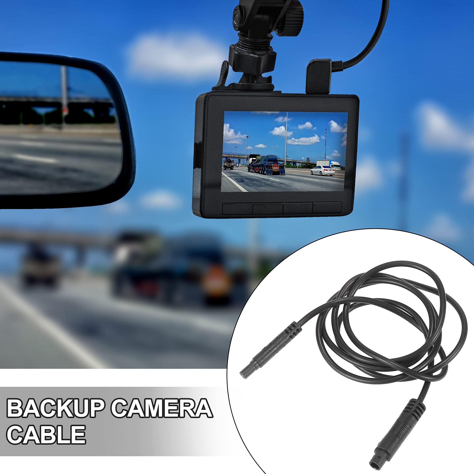 X Autohaux 4 Pin 3Ft 1M Backup Camera Extension Cable Dash Camera Cord Car Rear View Camera