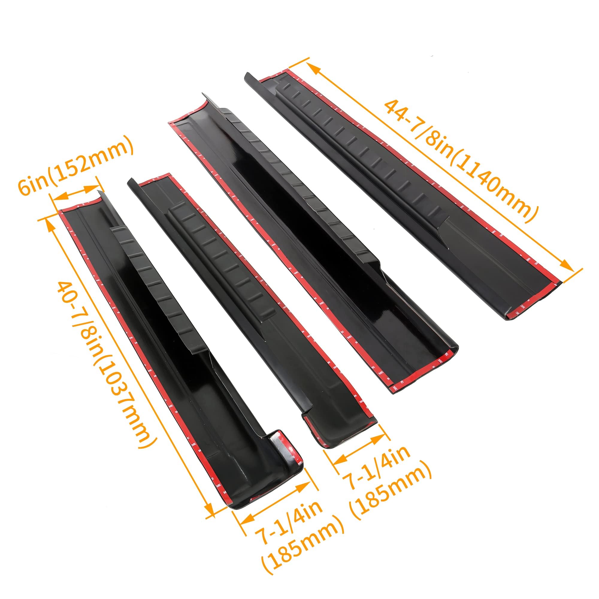 ECOTRIC Rocker Panel Guard Trail Armor for 1999-2007 Chevy Silverado/GMC Sierra, Medium, Black, Plastic, Model VC-LYAP-254-DK