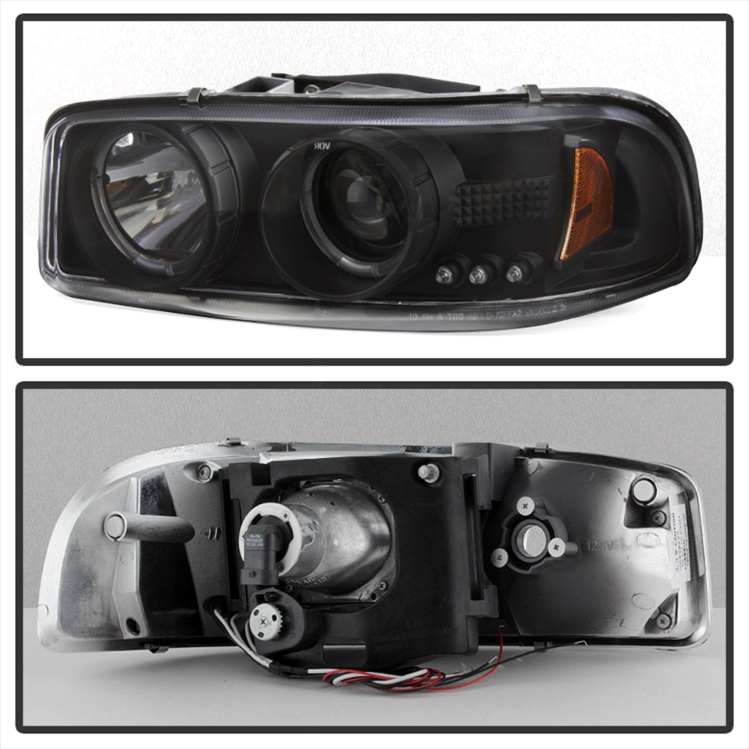Spyder Auto 5009357 Led Halo Projector Headlights Black/Clear