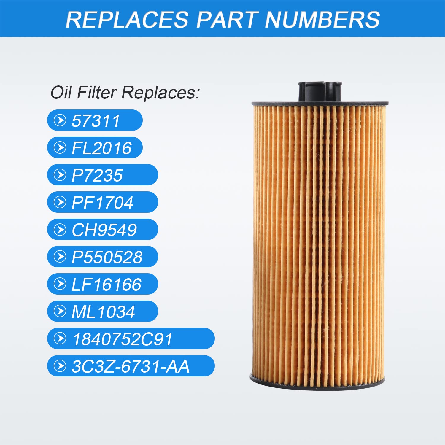 CARMOCAR FD4616 Fuel Filter and FL2016 Oil Filter Replacement for 2003-2007 Ford F250 F350 F450 F550 Super Duty 6.0L 2003-2005 E