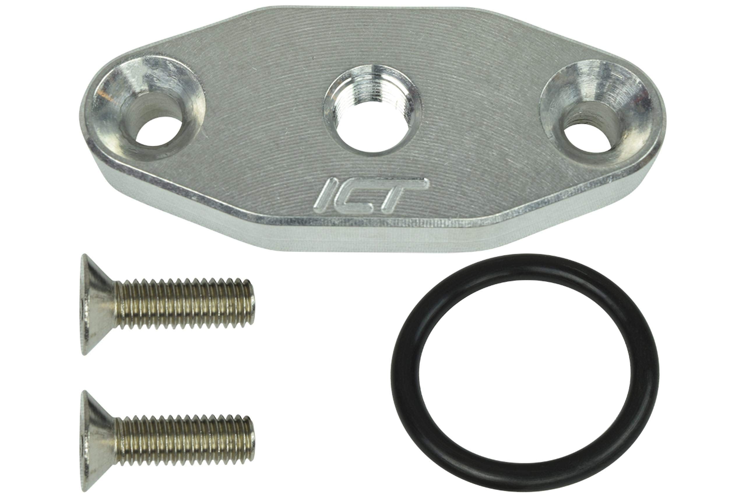Ict Billet Ls Oil Port Adapter 1/8'' Npt Turbo Oil Feed Plate Turbocharger Supply Ls1 Lsx Ls3 Lq4 Lq9 Lr4 Ls6 L33 Ls2 Lh6 L92 L7