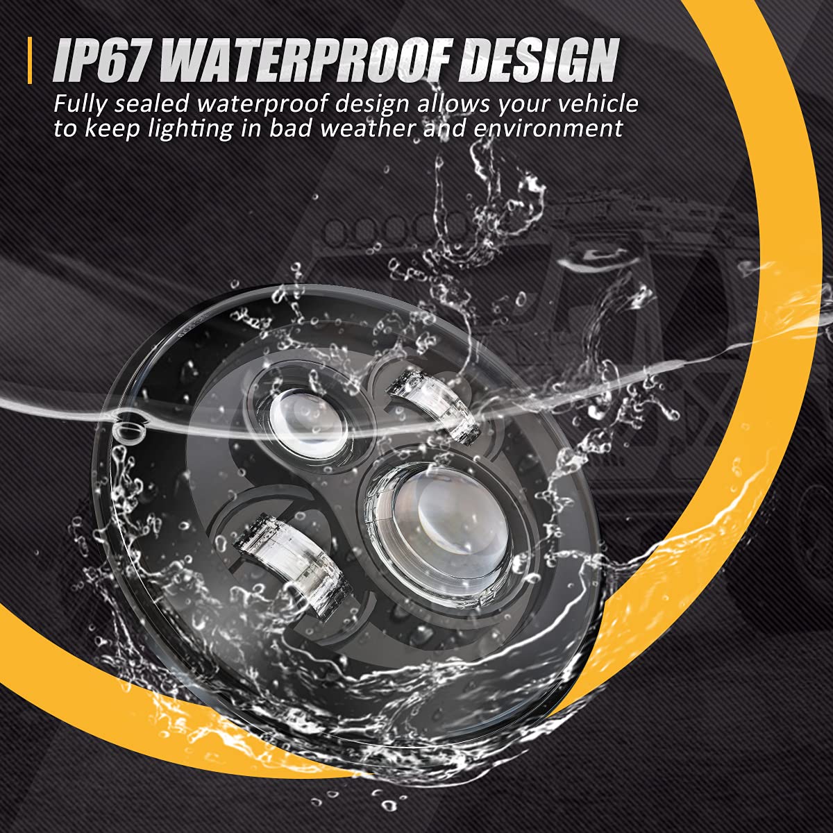 Nuvision Lighting Nvl-Hl-001 7 Inches Led Projector Headlight High Low Beam Compatible With 97-17 Jeep Wrangler Jk Tj Lj Cj 18 W