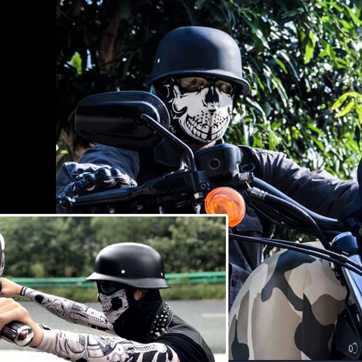 German Style Motorcycle Half Helmet Open Face Adult Men Women DOT Approved Retro Helmet