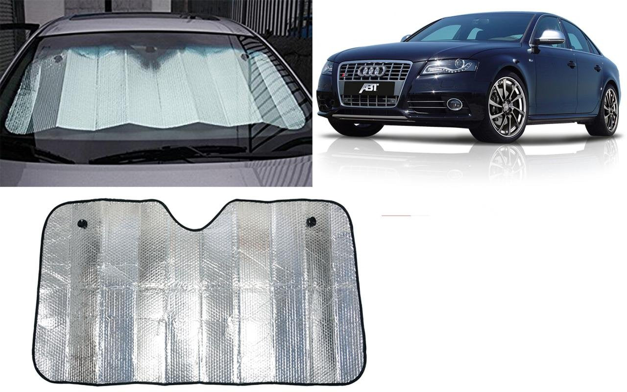 Auto Pearl Collapsible Mesh Foldable Auto Front/Rear Window Silver Sun Shade Car Windshield, 130 * 60Cm for S4