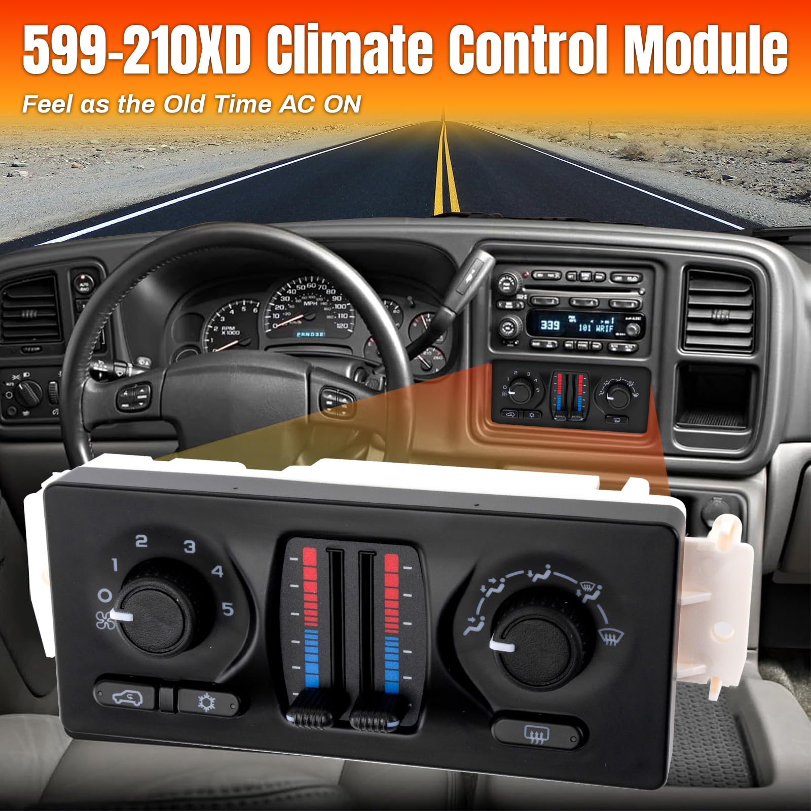 599-210XD AC Climate Control Panel Compatible With 2002-2009 Chevy GMC Buick Cadillac Isuzu Saab, Fir for Silverado Avalanche Su