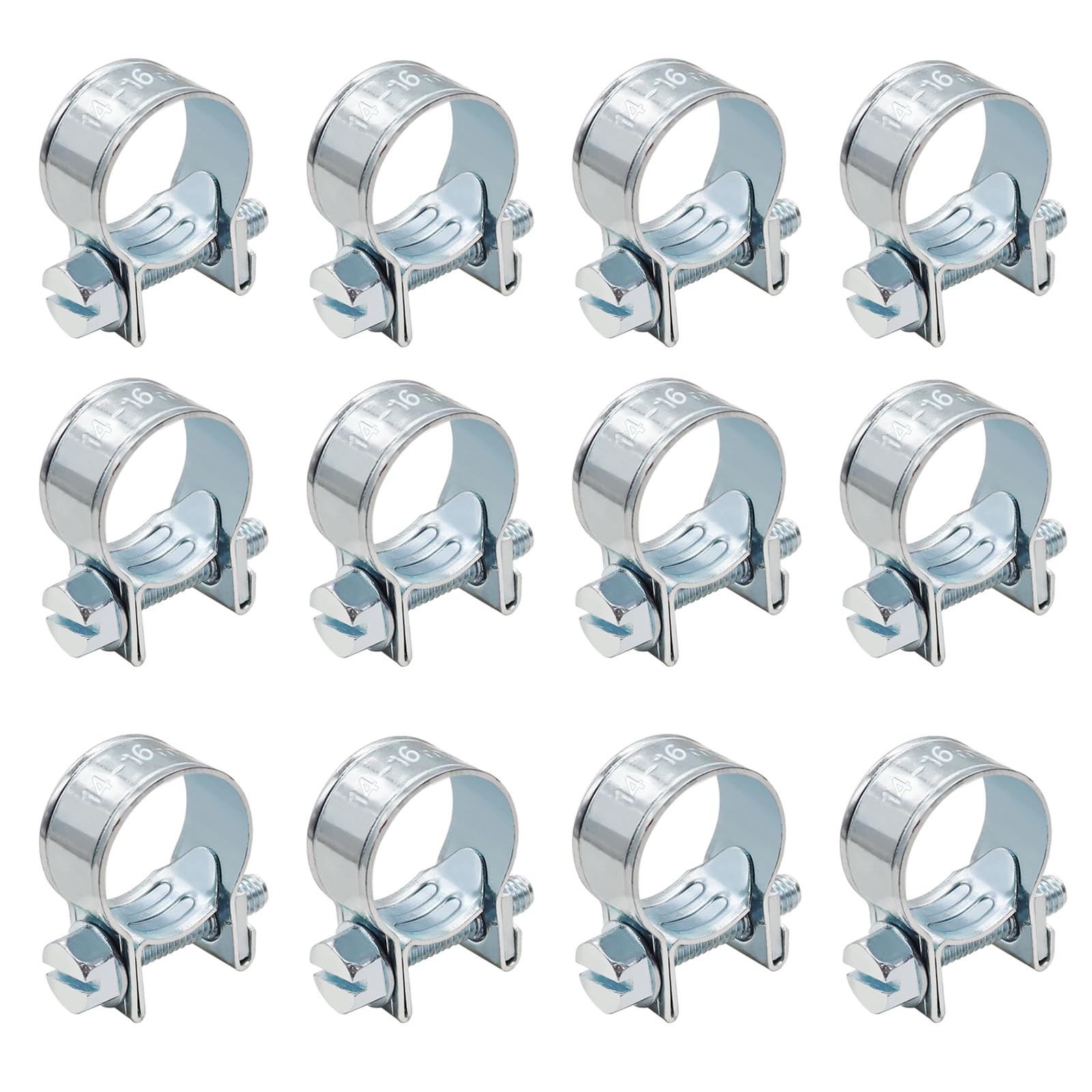 Tnisesm 12Pcs Replacemnt for 3/8 Fuel Injection Gas Line Hose Clamps Clip Pipe Clamp Assortment Kit, Hoses Clamps Sleeving 9/16 