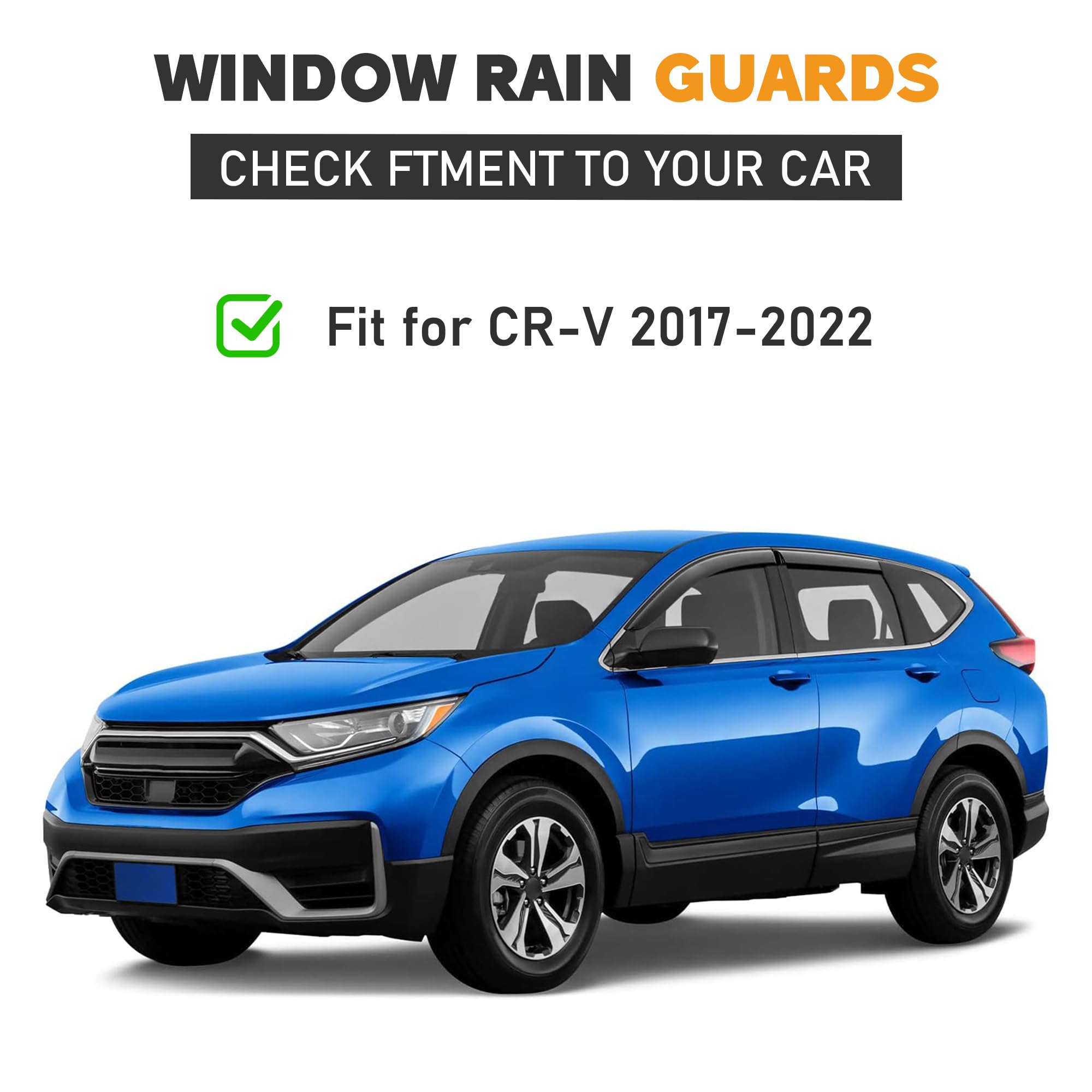 Hope You Ready Shatterproof Tape-On Window Rain Guards Fit For 2017-2022 Honda Cr-V (5Th Gen), Extra Durable Window Deflectors,