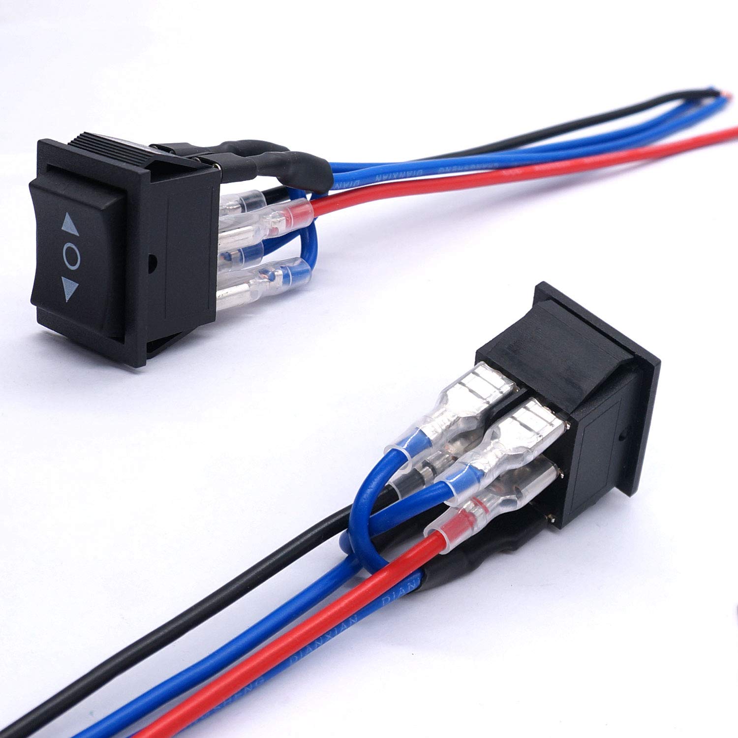Weideer 12V Momentary Rocker Toggle Switch, 6 Pin (ON)-Off-(ON), CA-KCD2-223-JT-X, Not Waterproof, A-Momentary with