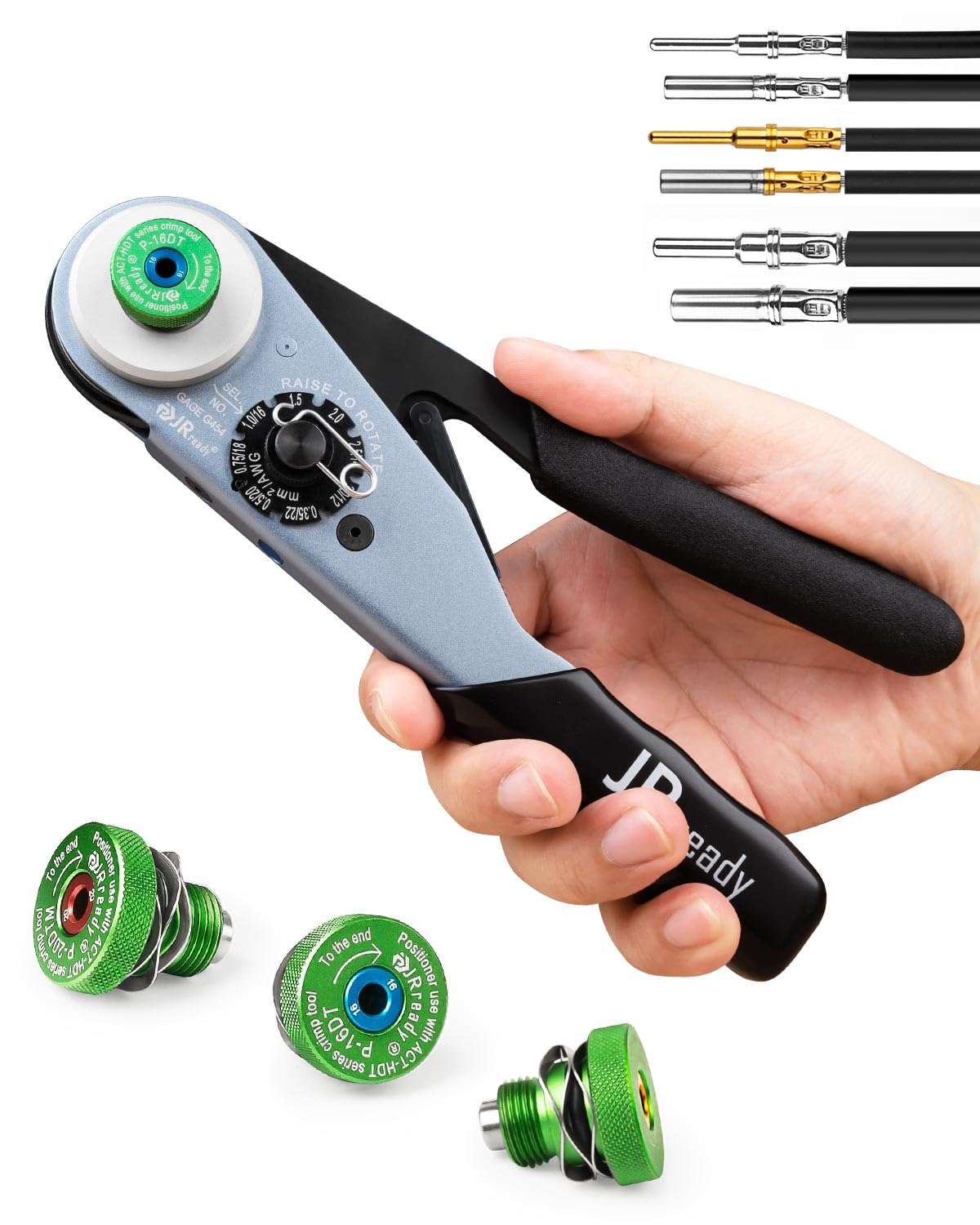 JRready Deutsch Crimp Tool ST2169 Deutsch Crimping Tool for DT,DTM,DTP and Amphenol AT ATP ATM Series Size 16 20 12 Solid Pin&So