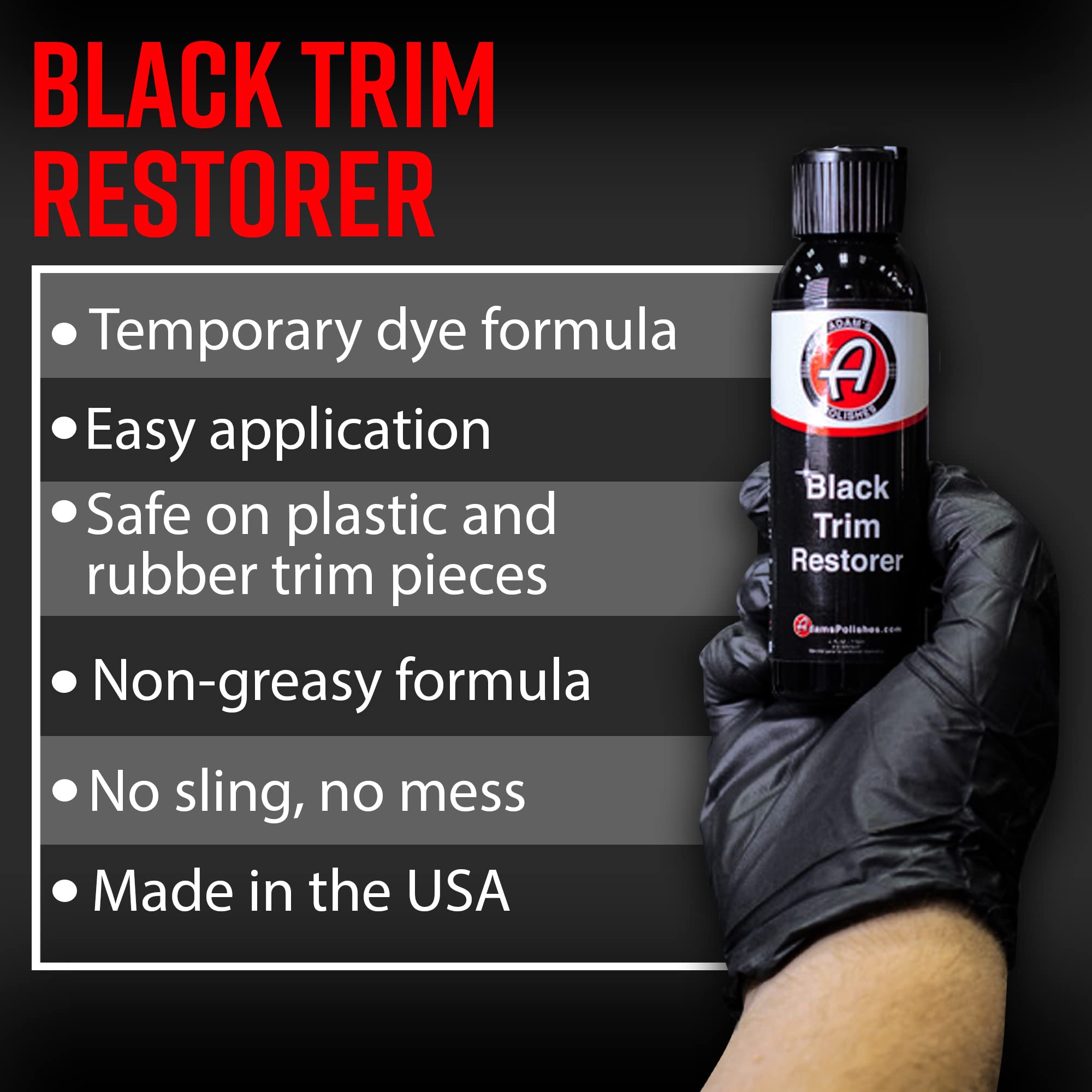 Adam's Polishes Black Trim Restorer 2-Pack - 1.98 Fl Oz, Restores Plastic Trim to Rich Black Color, Model BK_TRIM