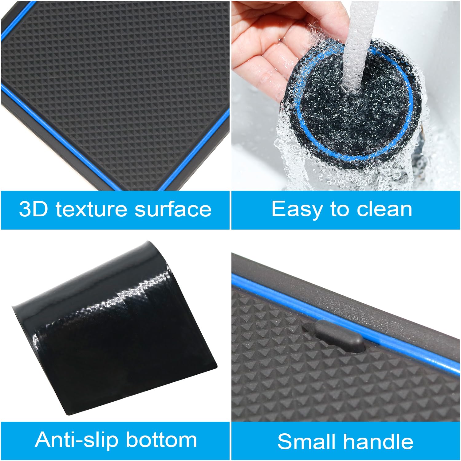 MOCHENT Center Console Liner Set for Subaru Crosstrek 2024-2025, 18 Pcs, Blue, Non-Slip Rubber Cup Holder & Door Pocket Mats