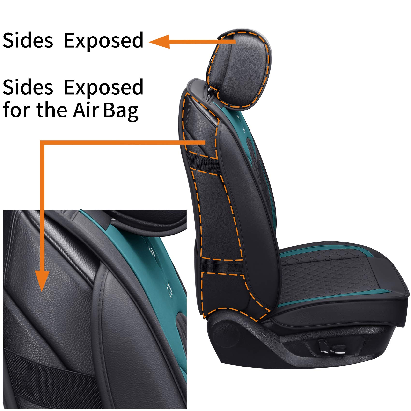 Aierxuan Front Seat Covers For Cars Leather Waterproof Cushions Universal Fit For Honda Accord Civic Toyota Corolla Highlander F