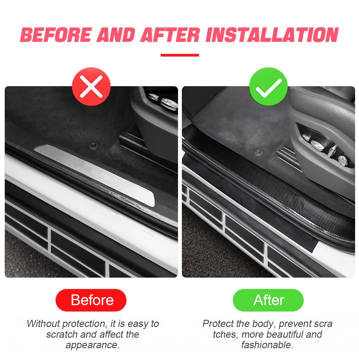 Blau Grun Car Door Entry Guard, Clear Trim Guard/Cover For Car Door Sill, Edge, Rear Bumper, Anti-Collision Protector Film Universal For Most Cars, Vehicles, Suvs (2' X 394', Transparent)