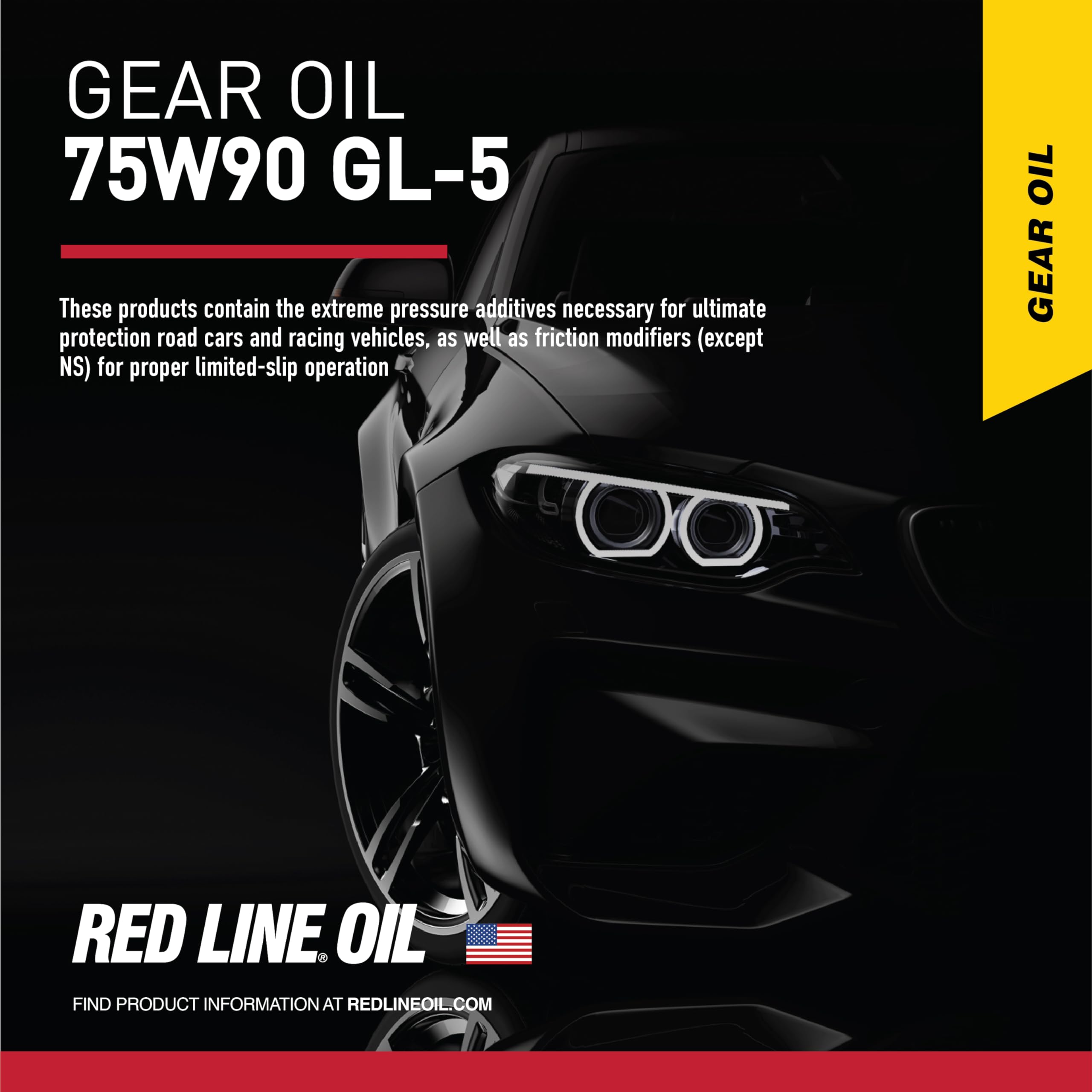 Yukon Gear & Axle Red Line 57904 75W90 GL-5 Synthetic Gear Oil, 1 Quart, for Hypoid Limited Slip Differentials