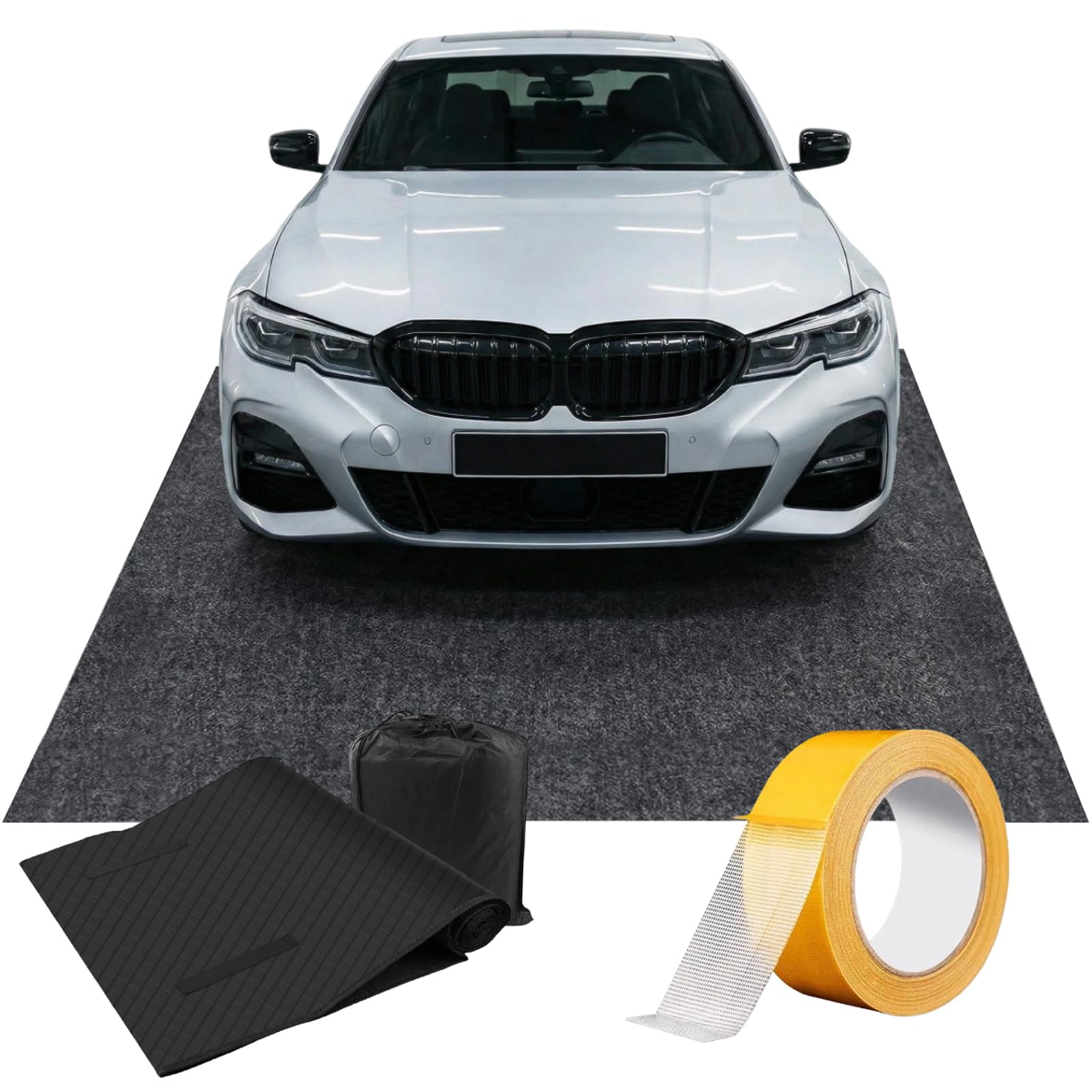 Meitola Garage Floor Protection Mat (7'5 x 18') uitable for garages, Oil Spill Prevention, Waterproofing, and Protection of Floo