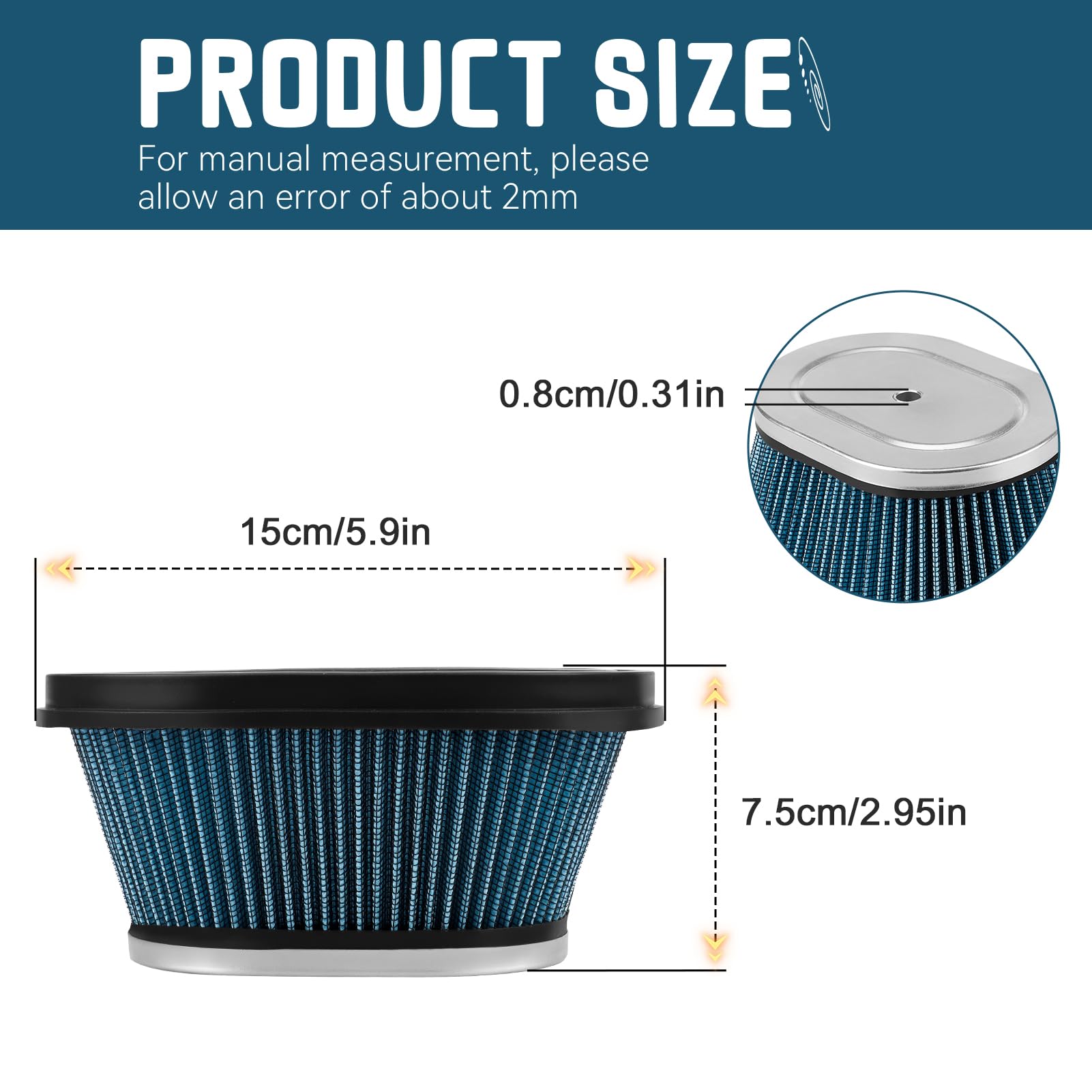 SOLLON Blaster 200 Air Filter for Yamaha YFS200, Breeze 125, Grizzly 125, Raptor 125/250 - Paper, Model 05SL0037