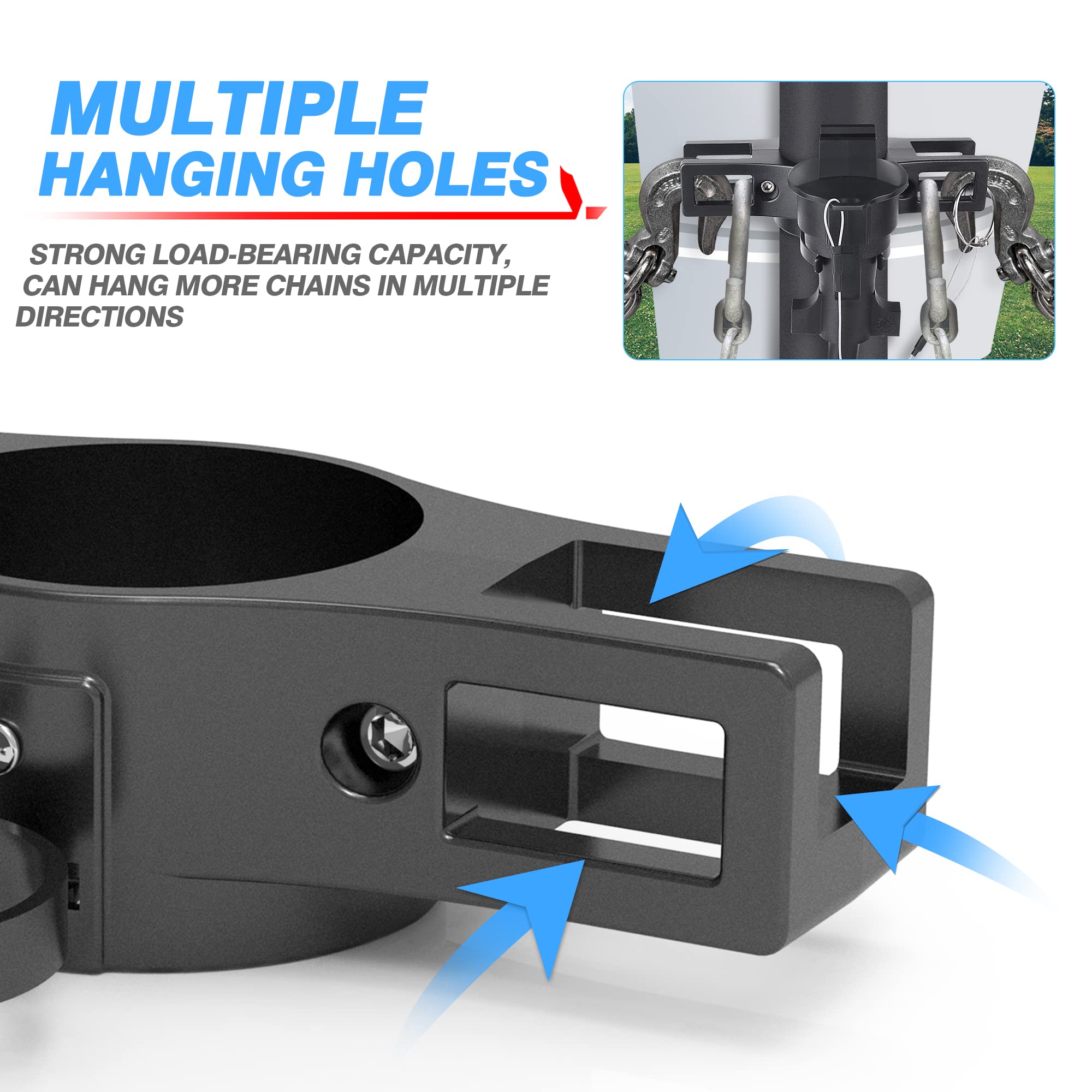 MICTUNING Aluminum 7 Way Plug Cover Holder, Heavy Duty Towing Organizer, Black, Model MIC-TO-614, Durable, Anti-Rust Design