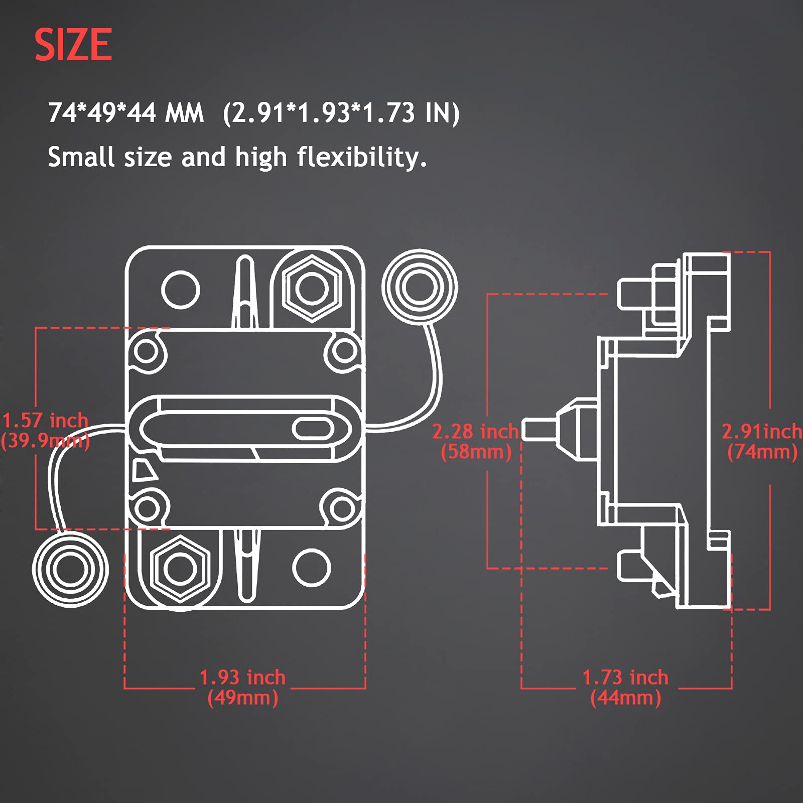 Hamolar 3 Pack 80 Amp Circuit Breaker Manual Reset 12V-48V Dc For Car Audio Rv Marine Boat Truck Trolling Motors, Car Speaker Re