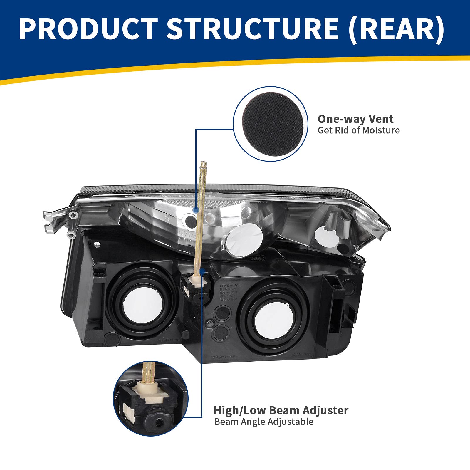 Autosaver88 Headlight Assembly Compatible With 2002-2006 Chevy Avalanche With Body Cladding(Chrome Housing)