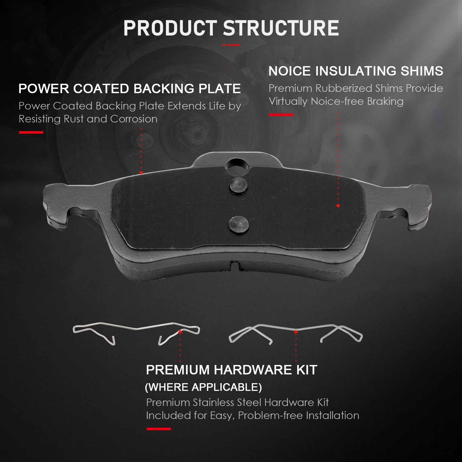 D939 D1060 Cciyu Ceramic Front Rear Brake Pad Set Fit For 2002 2003 2004 2005 2006 2007 2008 For Mini Cooper