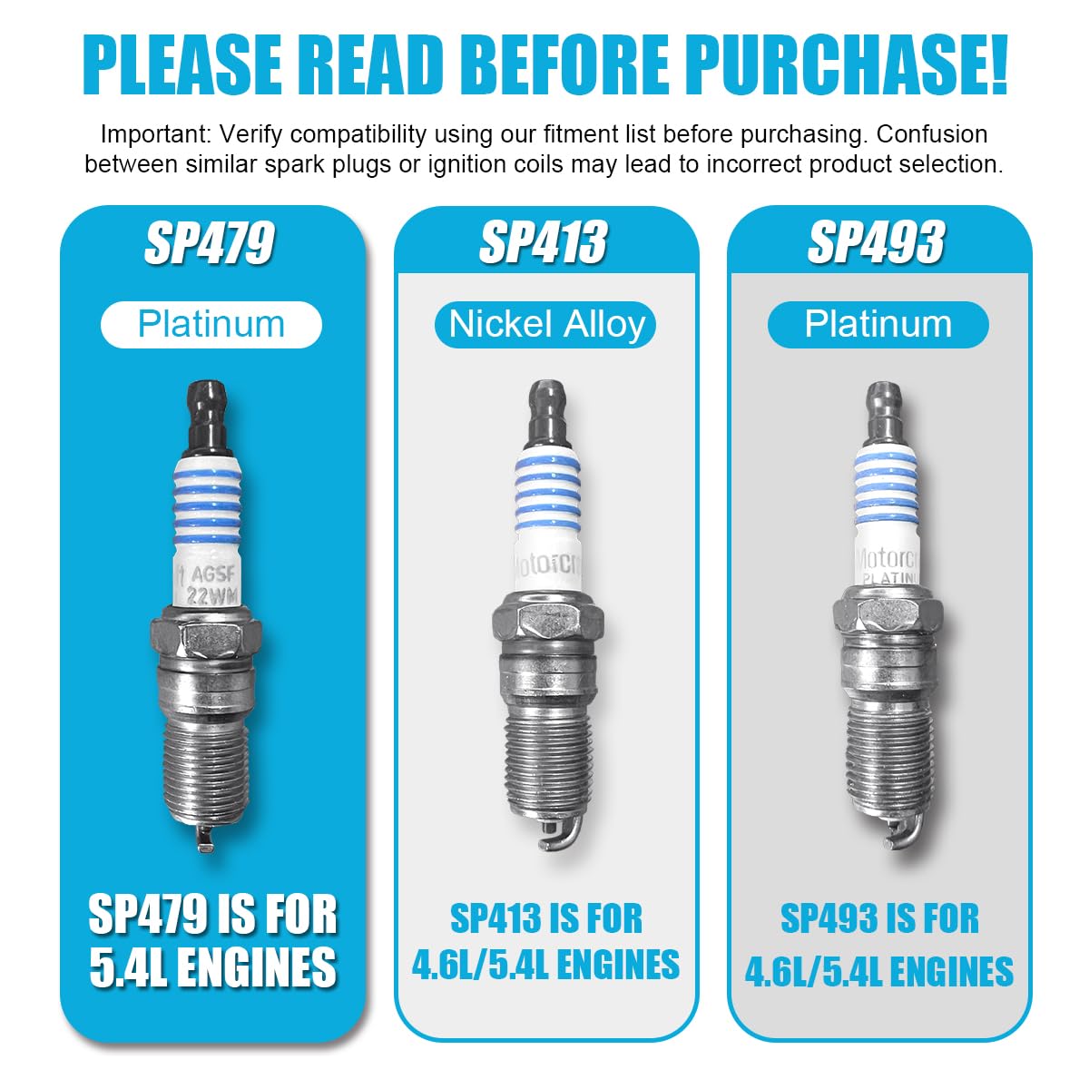 MAS Set of 10 Ignition Coils Pack DG508+Motorcraft Spark Plugs SP479 Compatible with Ford E350 E450 F250 F350 F450 F550 Econolin