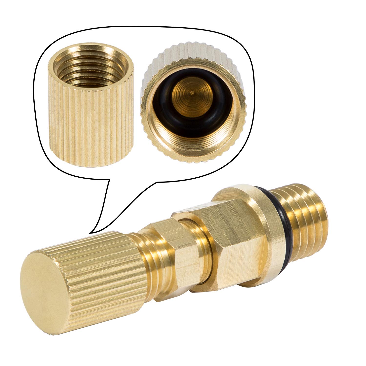E-Cowlboy 6.0L For Powerstroke Fuel Pressure Test Fitting Adapter For 2003-2010 Ford Diesel Engine(With Schrader Valve)