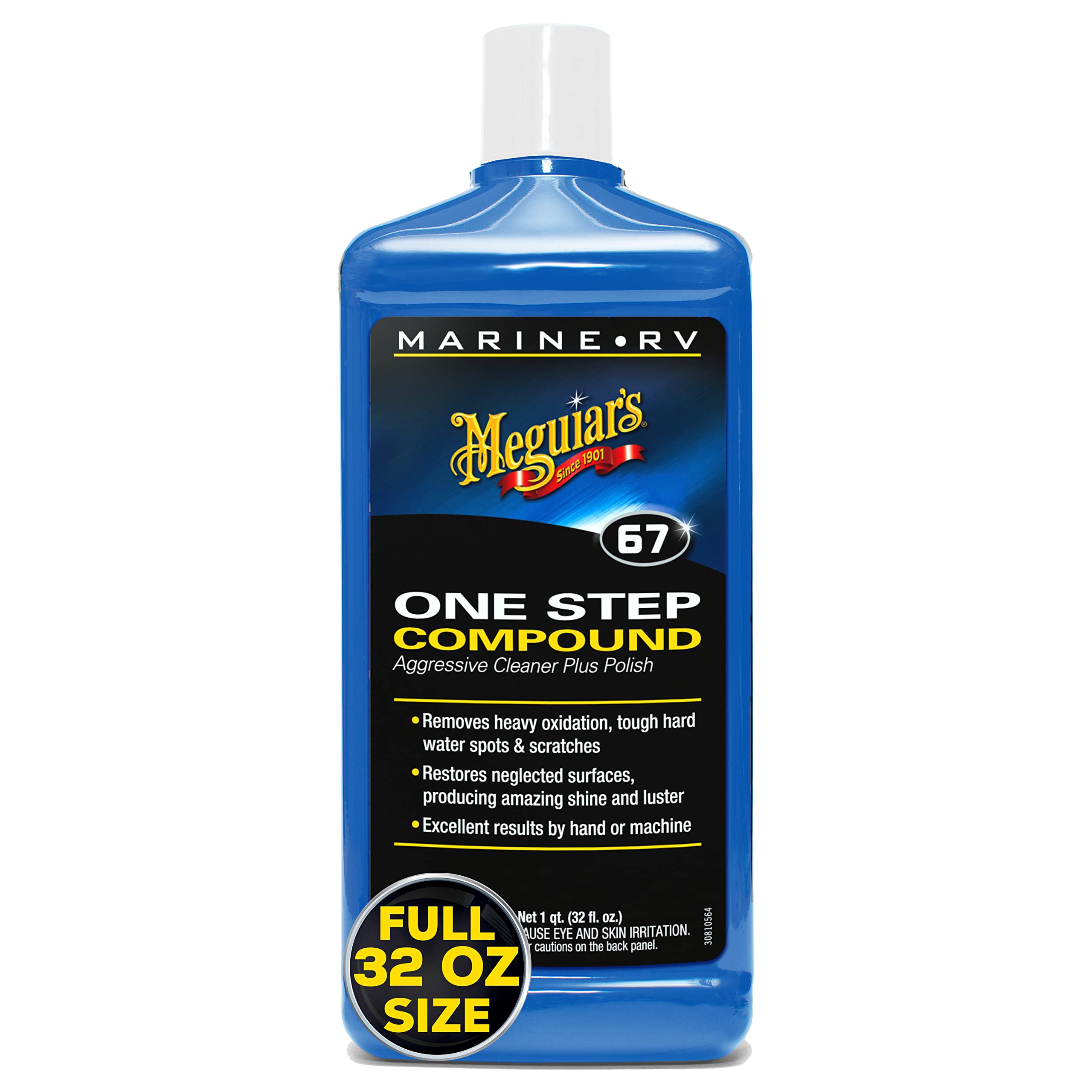 Meguiar's Marine/RV One Step Compound, 32 Oz, Removes Oxidation & Stains, Restores Fiberglass Gel Coat