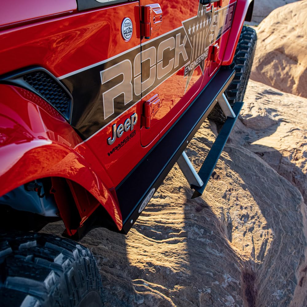 Rock Slide Engineering Bd-Ss-300-Jl4D Jl 4D Step Sliders 3Rd Gen Driver Side Sub Part 2018-22 Jeep Jl 4 Door