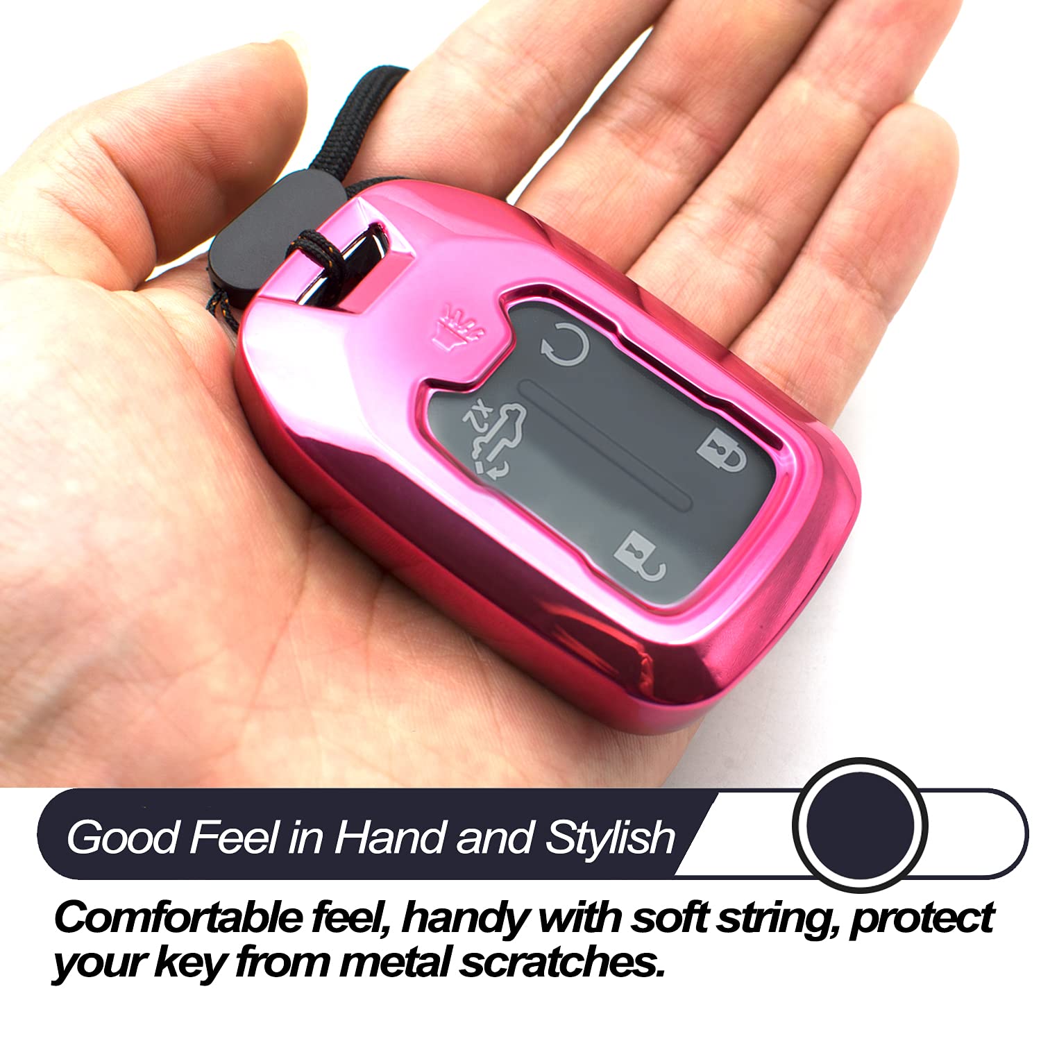 Compatible With 2020 2021 Chevrolet Chevy Silverado 1500 2500 3500 Suburban Tahoe Gmc Acadia Terrain Yukon Pink Tpu Key Fob Cove