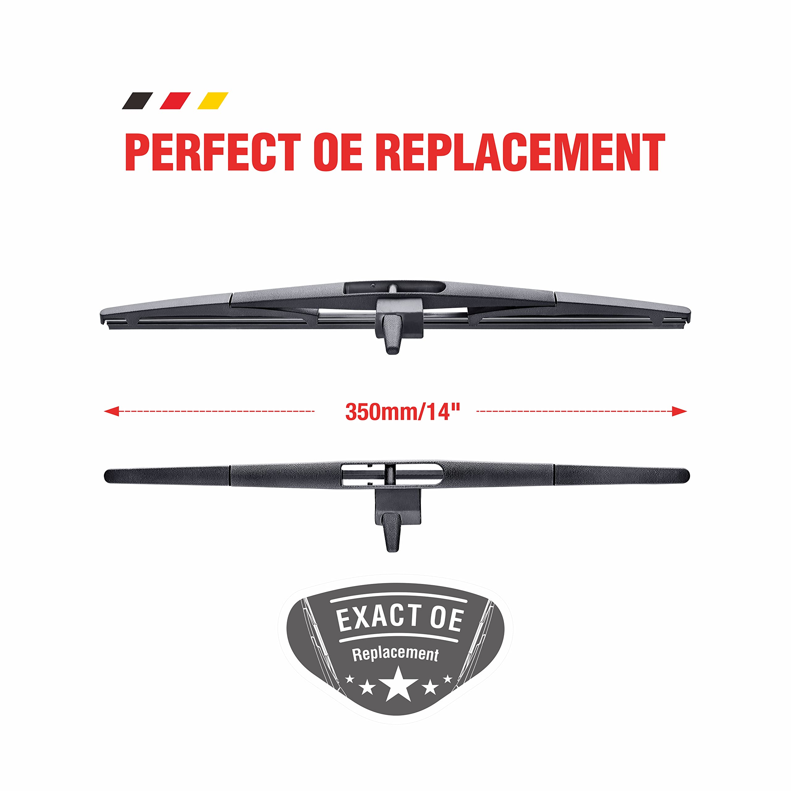 Berg Regen Rear Wiper Blades 14 Inch(14-F), Replacement For Honda Pilot 2015-2009, Back Windshield Wiper Blades +More Cars