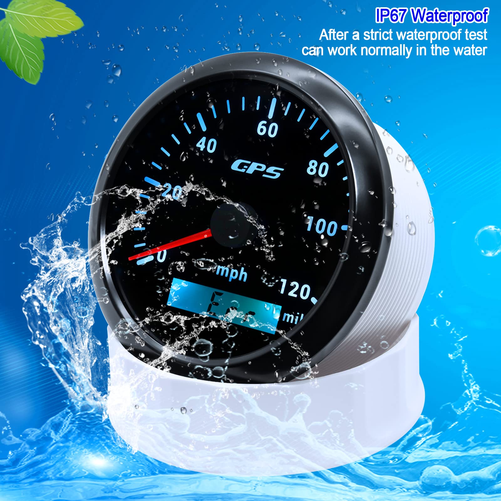 Artilaura Gps Speedometer 85Mm 3-3/8'' 7 Color 120Mph Gauge With Gps Antenna Odometer Waterproof For Auto Car Truck Boat Marine
