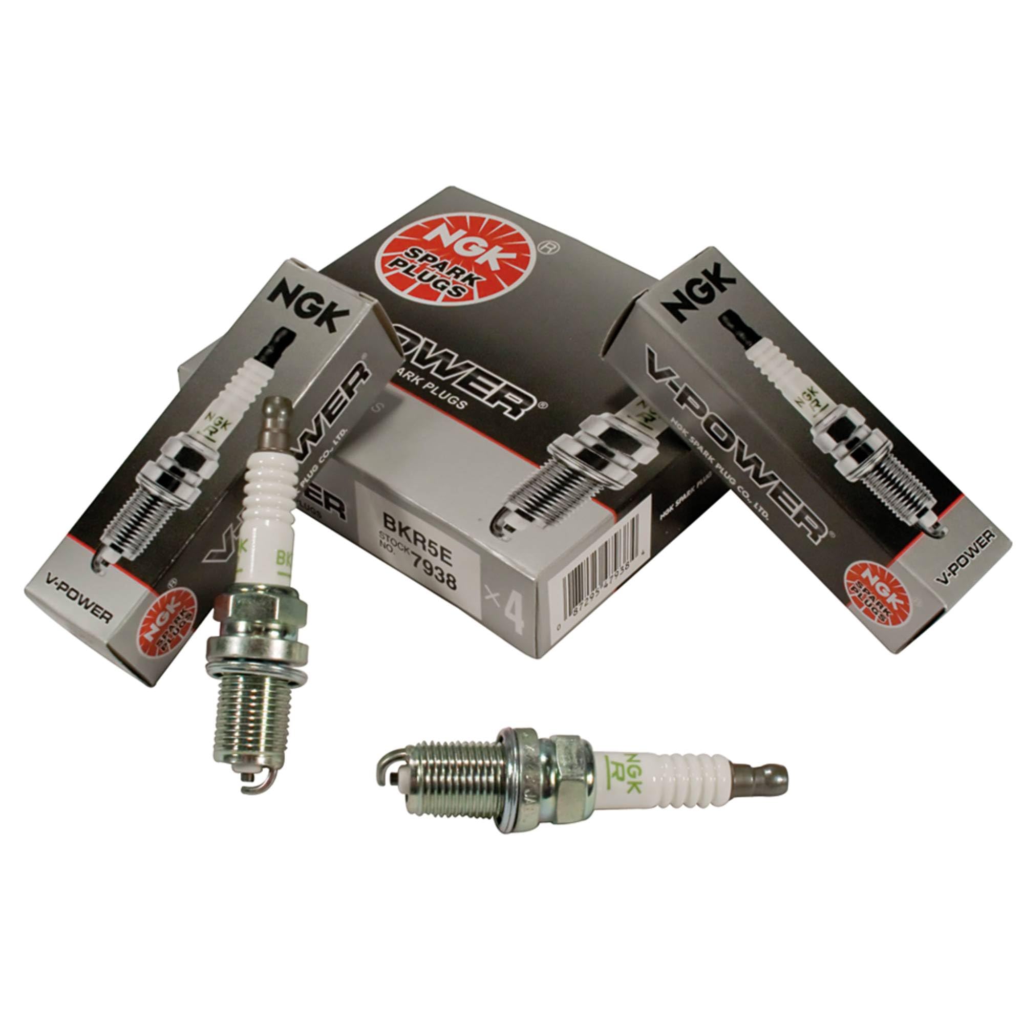 NGK 7938 V-Power Spark Plug - BKR5E, 4 Pack