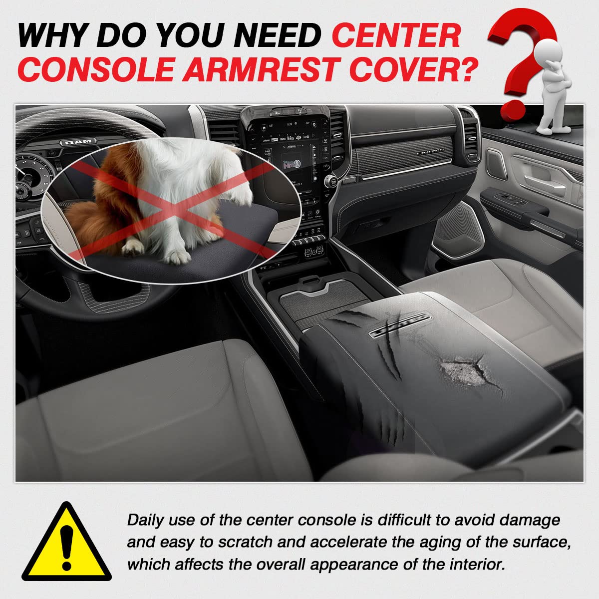 Karltys Leather Console Cover for 2022-2025 Toyota Corolla Cross, Black, Anti-Scratch, Waterproof Armrest Protector