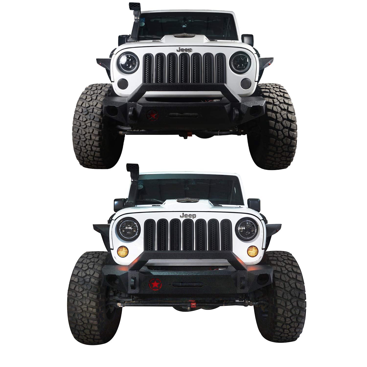 V8 God Turn Signal Front Lights Smoked Amber Led Indicator Blinker For Jeep Wrangler Jk & Unlimited 2007-2018 - Us Flag